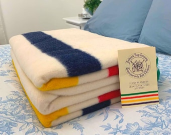 Vintage 60's Orvis Hudson Bay Striped Wool Blanket Hunting Jacket