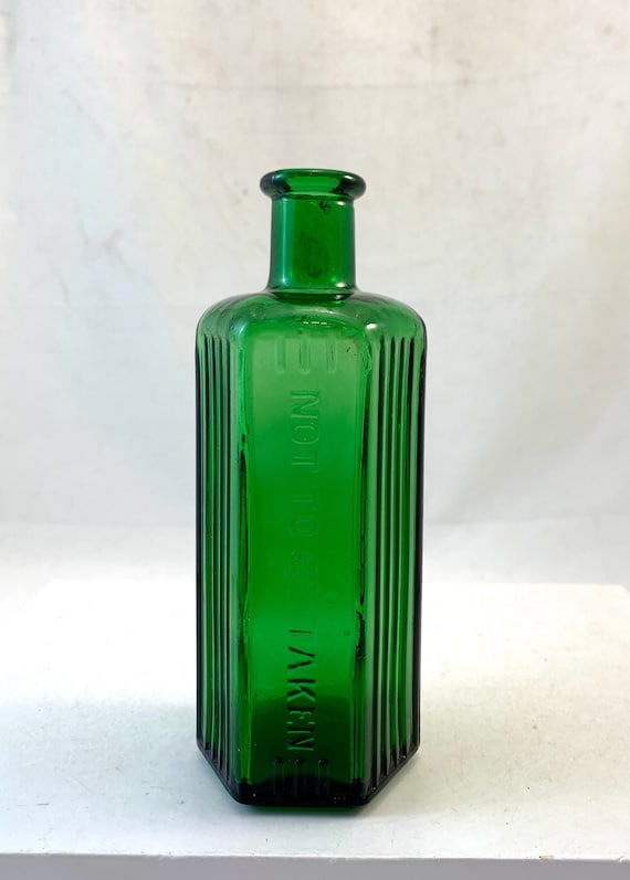 Vintage Hexagonal Poison Bottle - 6"