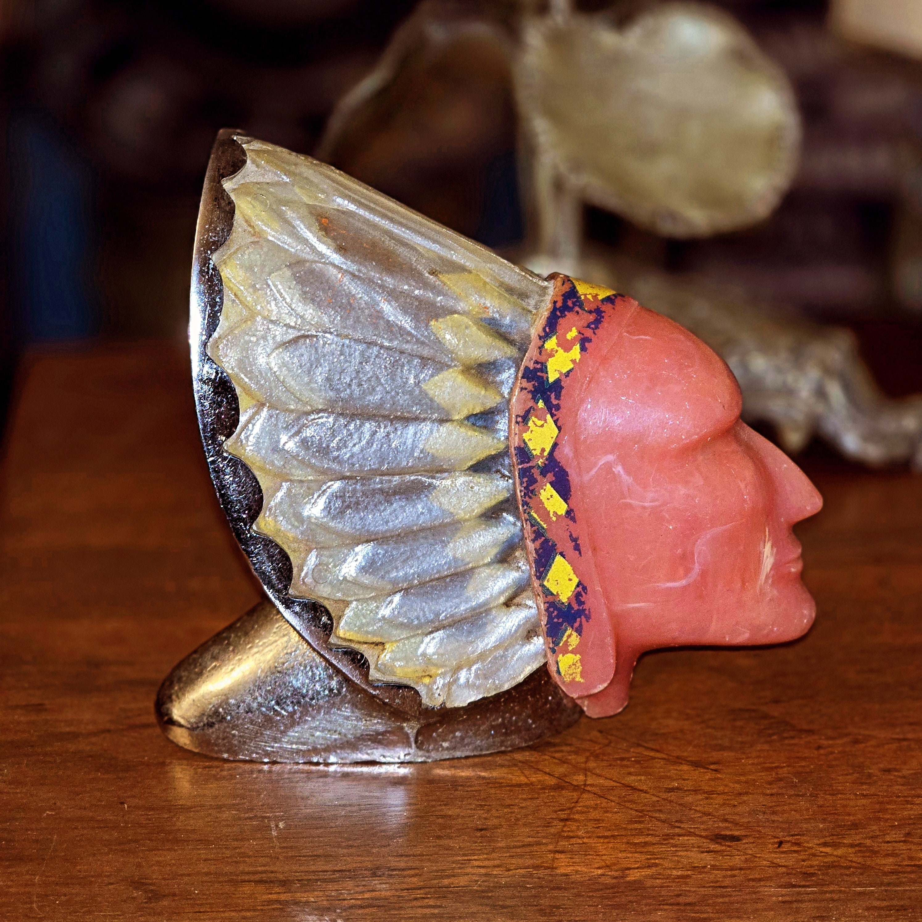 Blackstone 1950s Indian Chief Hood Ornament