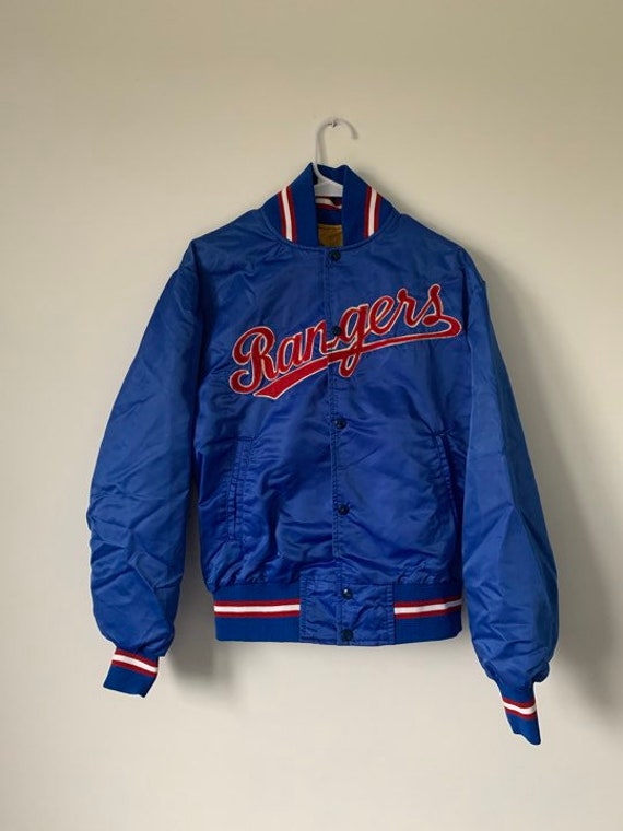 Vintage Rangers Major League Baseball Satin Jacket by Shain of Canada - Size Medium