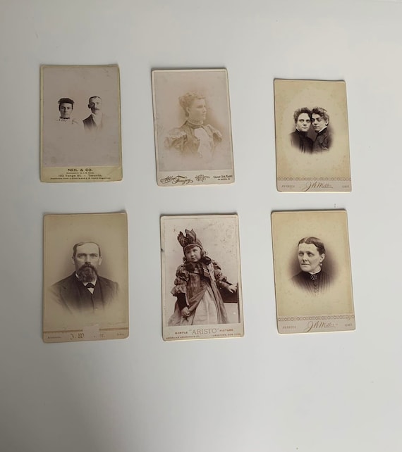 Lot of 6 Antique Cabinet Photos