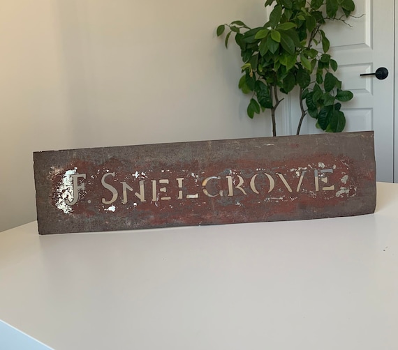 Primitive Tin Stencil for Crates / Signs / Etc - F. Snelgrove