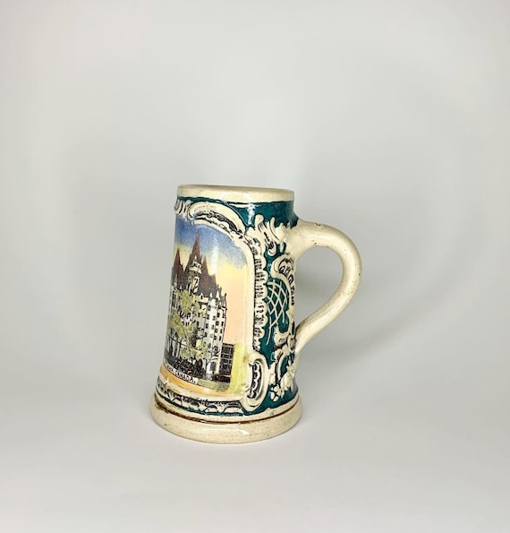 Antique Small Stein Featuring Grand Trunk Railway Hotel Chateau Laurier, Ottawa, Canada - Made in Germany