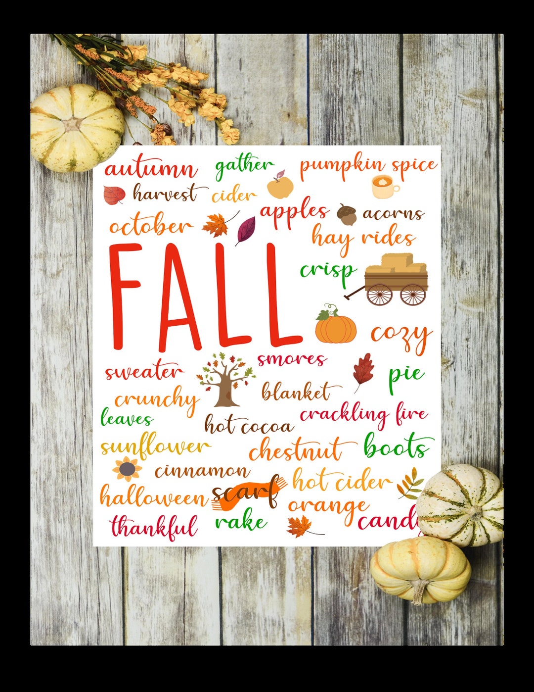 Fall Word Art Digital Print - Etsy