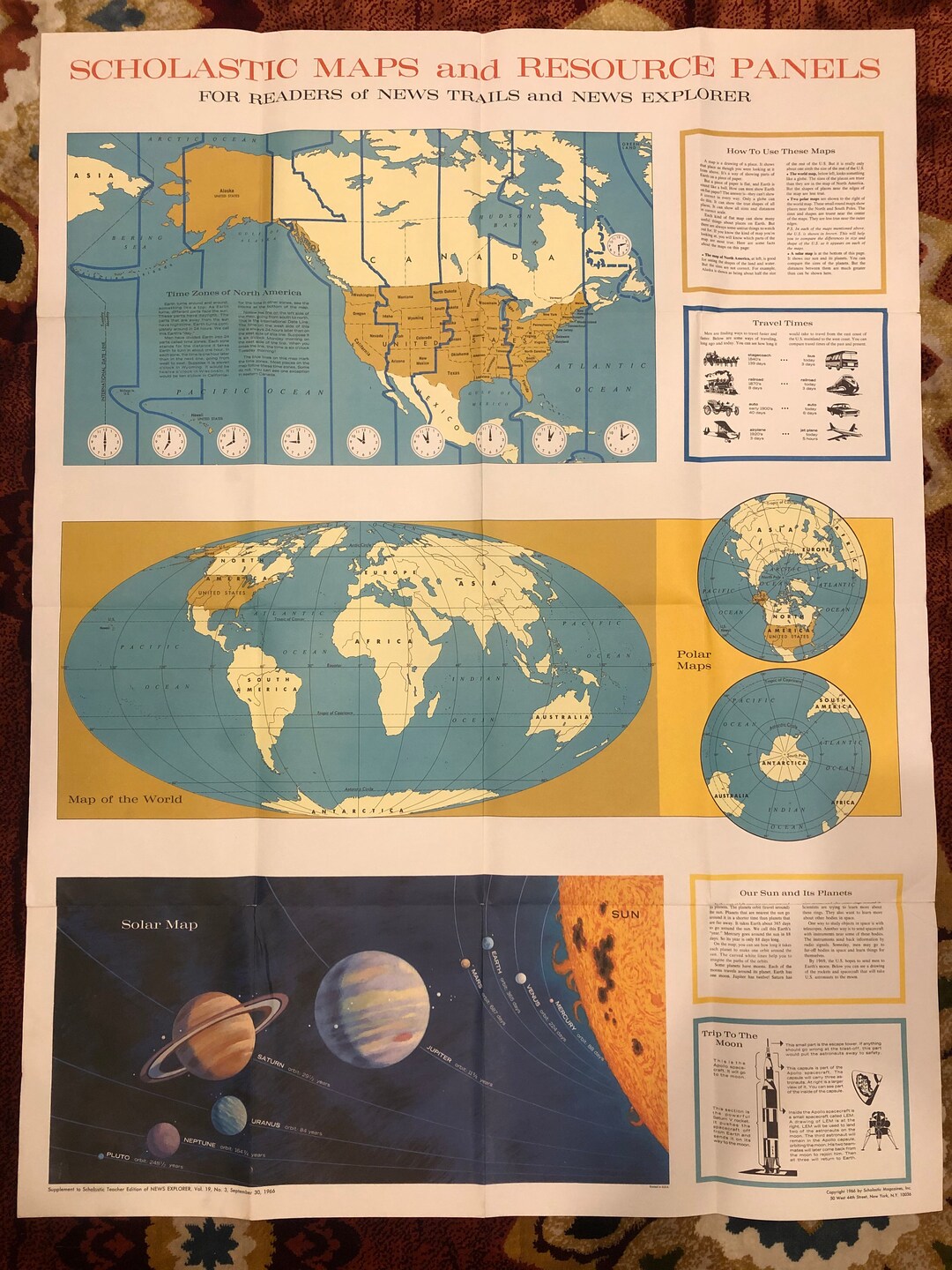 1967 Scholastic Maps & Resource Panels Poster Etsy