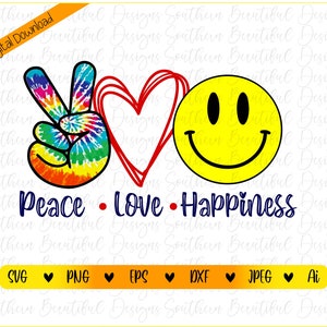 Peace Love Happiness | Digital Download | SVG Cut File