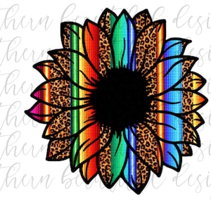 Serape Cheetah Sunflower  | Digital Download | PNG | Sublimation | Cut File