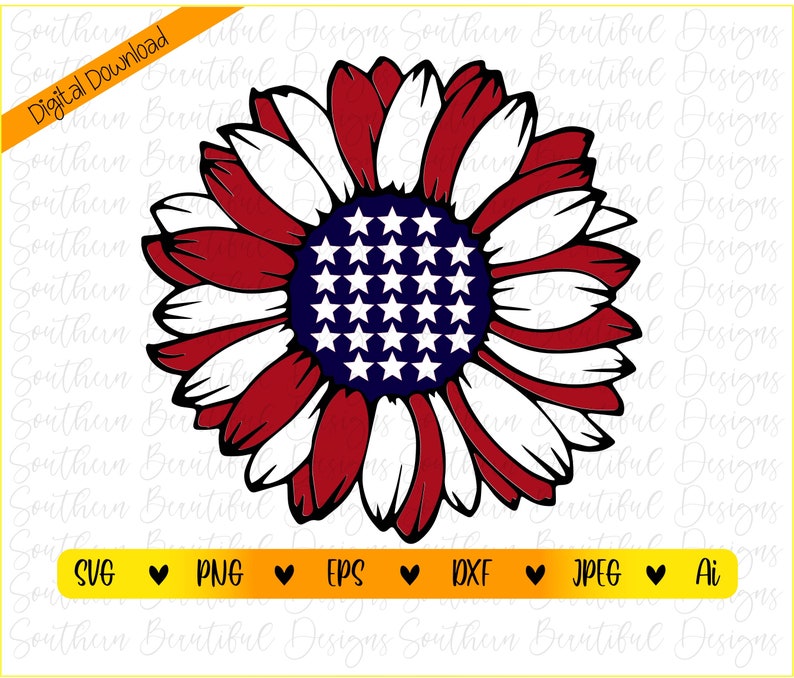 Free Free 306 Red White And Blue Sunflower Svg Free SVG PNG EPS DXF File