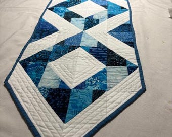 Blue Quilted Table Runner