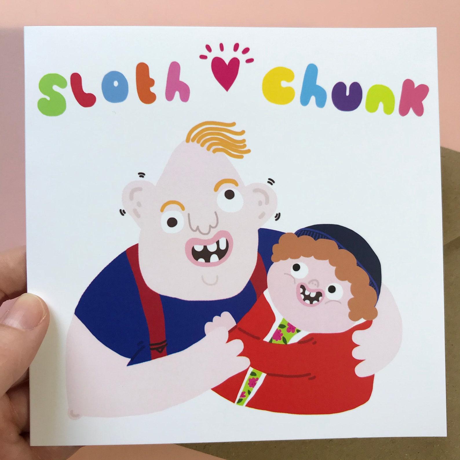 Sloth Love Chunk Goonies Square Greeting Card Cute Funny | Etsy