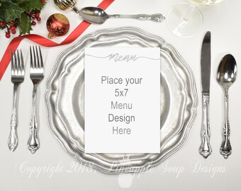 Download Free Menu Mock Up Wedding Menu Mockup Christmas Wedding Mockup Table Setting Mockup Styled Stock Photography Table Settings Dinner Plate Blue T Shirt Mockup Psd File PSD Mockup Template
