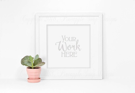 White Frame Nursery Mockup Mock Up Stock Photography