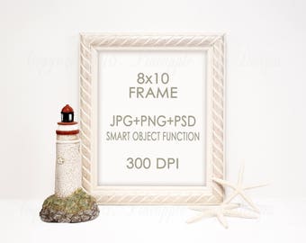 Download Free Lighthouse Frame Mockup | 8x10 Mock up, Off White Mockup, Stock Photography Mockup, Nautical Mockups, jpg mock up, png, psd smart object PSD Template