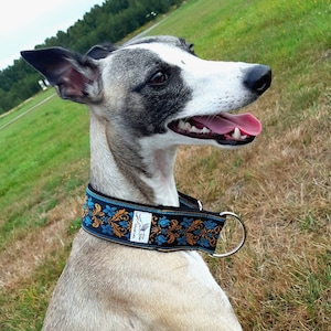 Beautiful & sturdy collar for whippets, sighthounds and other dogs