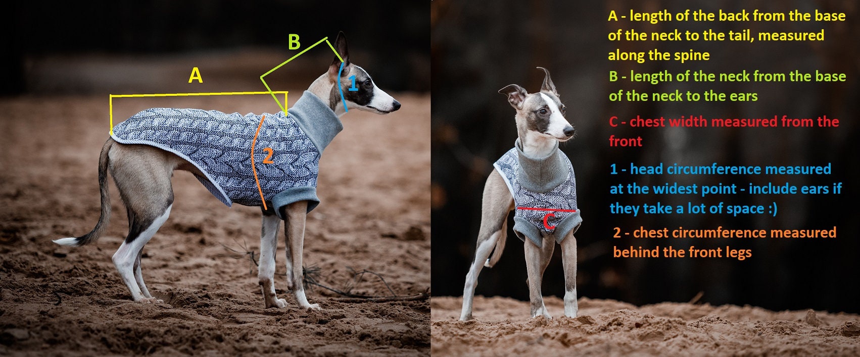 ウィペット、サイトハウンド、その他の犬用のグレーの防水冬用コート 