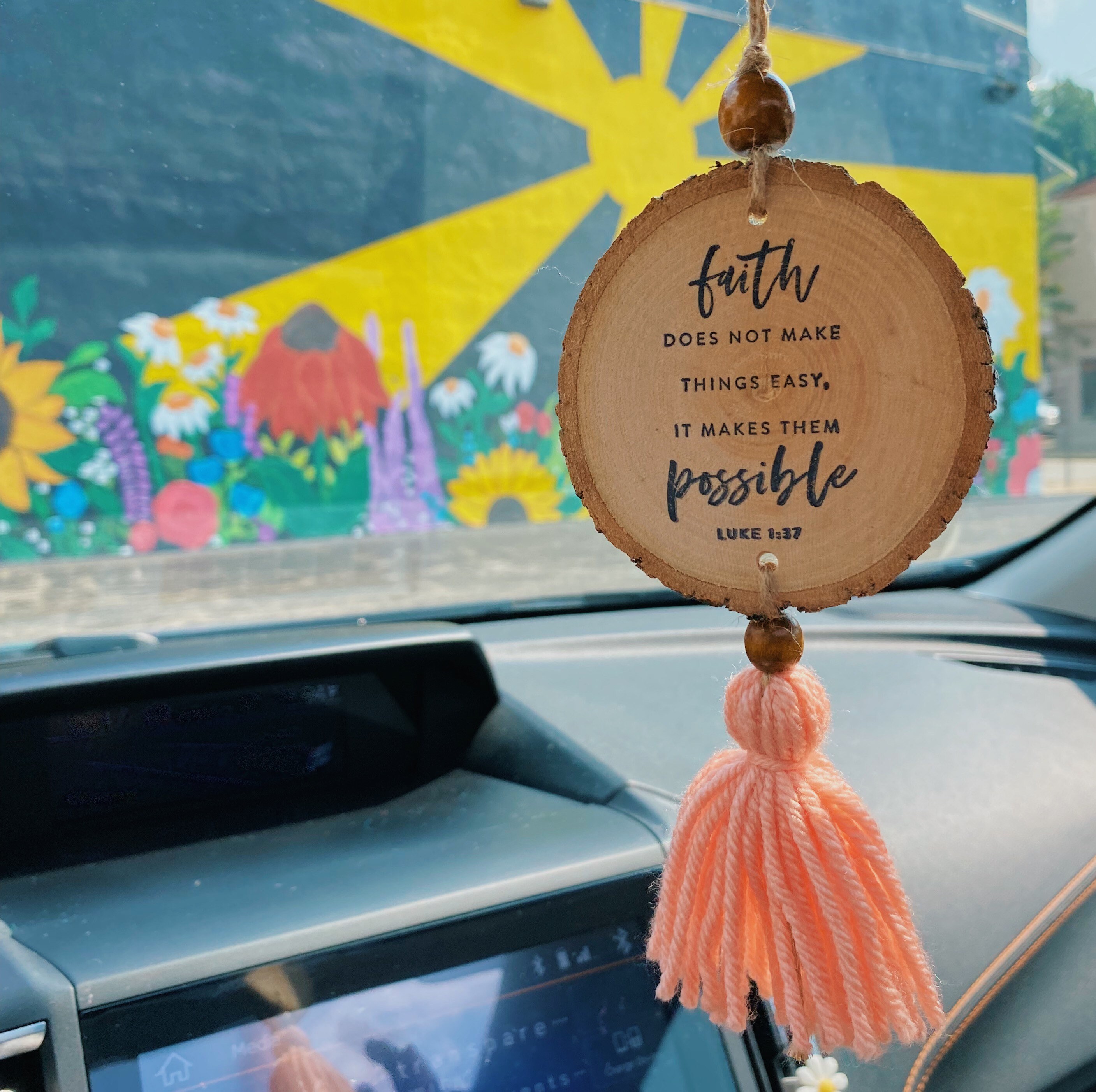 Christian Car Charm Bible Verse Car Accessories Boho Rear Etsy