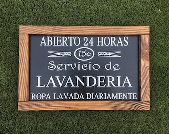 Spanish Laundry Room Sign, Rustic Farmhouse Decor (13x20)