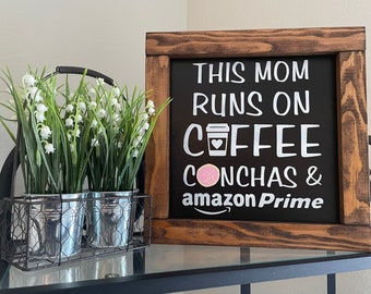 Conchas Coffee Sign, Spanish Home Decor, 12x12 Wooden Frame