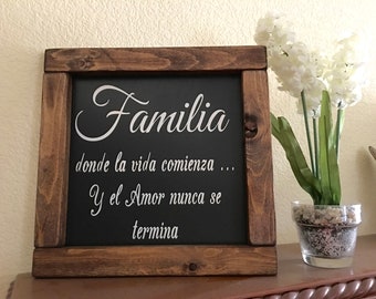 Familia Wood Sign, Spanish Home Decor, Farmhouse Style