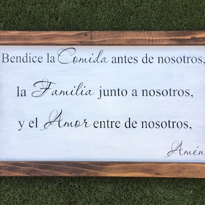 Spanish home decor, 24x14, rustic decor, blessed home, home decor, kitchen, Spanish decor, welcome sign,god bless