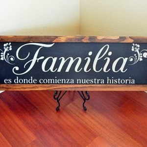 Familia, Spanish home decor,12x24, Familia sign, Spanish wall decor, Spanish sign, Spanish wall art,Spanish quote