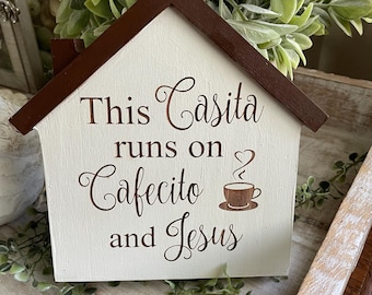 Spanish home decor, Coffee cup, home and living, wood signs, Casita, Cocina, kitchen, Spanish decor, Cafe, coffee, casita, cafecito, Jesus
