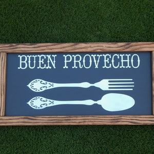 Spanish home decor,12x24, Spanish sign, Farmhouse sign, Buen Provecho, kitchen sign, Spanish decor, cocina sign, Provecho