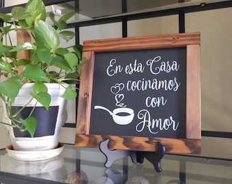 Spanish Kitchen Wood Sign, Casa Decor, 12x12