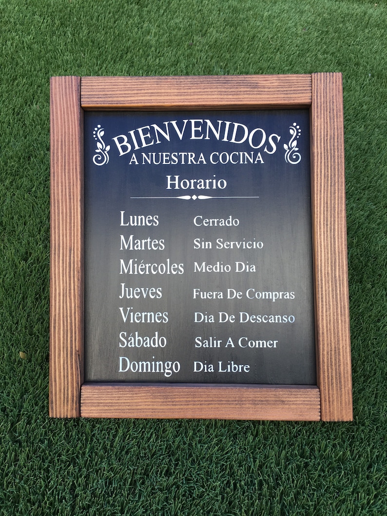 Spanish home decor13x15 Spanish sign wood signs Etsy