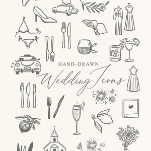 30 Hand Drawn Wedding Timeline Icons | Svg & Png - Etsy