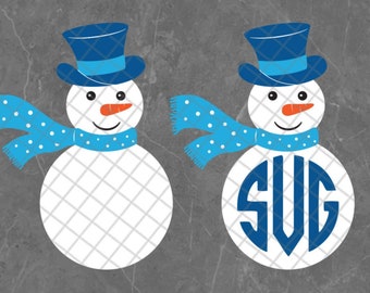 Download Snowman Monogram Svg Etsy