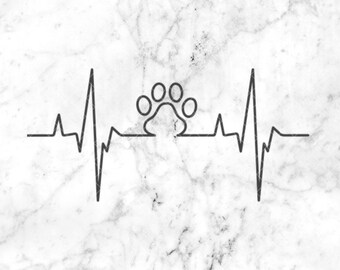 Download Paw Print Heartbeat Etsy