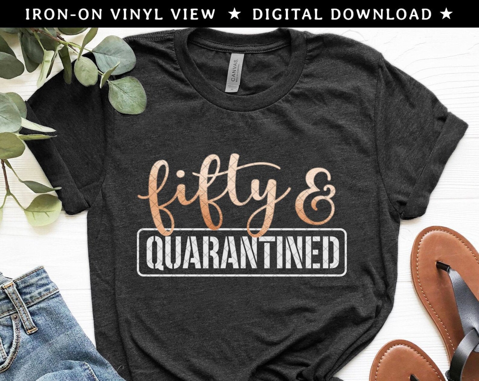 Download 50th Birthday SVG PNG DXF Fifty and Quarantined Svg Happy | Etsy