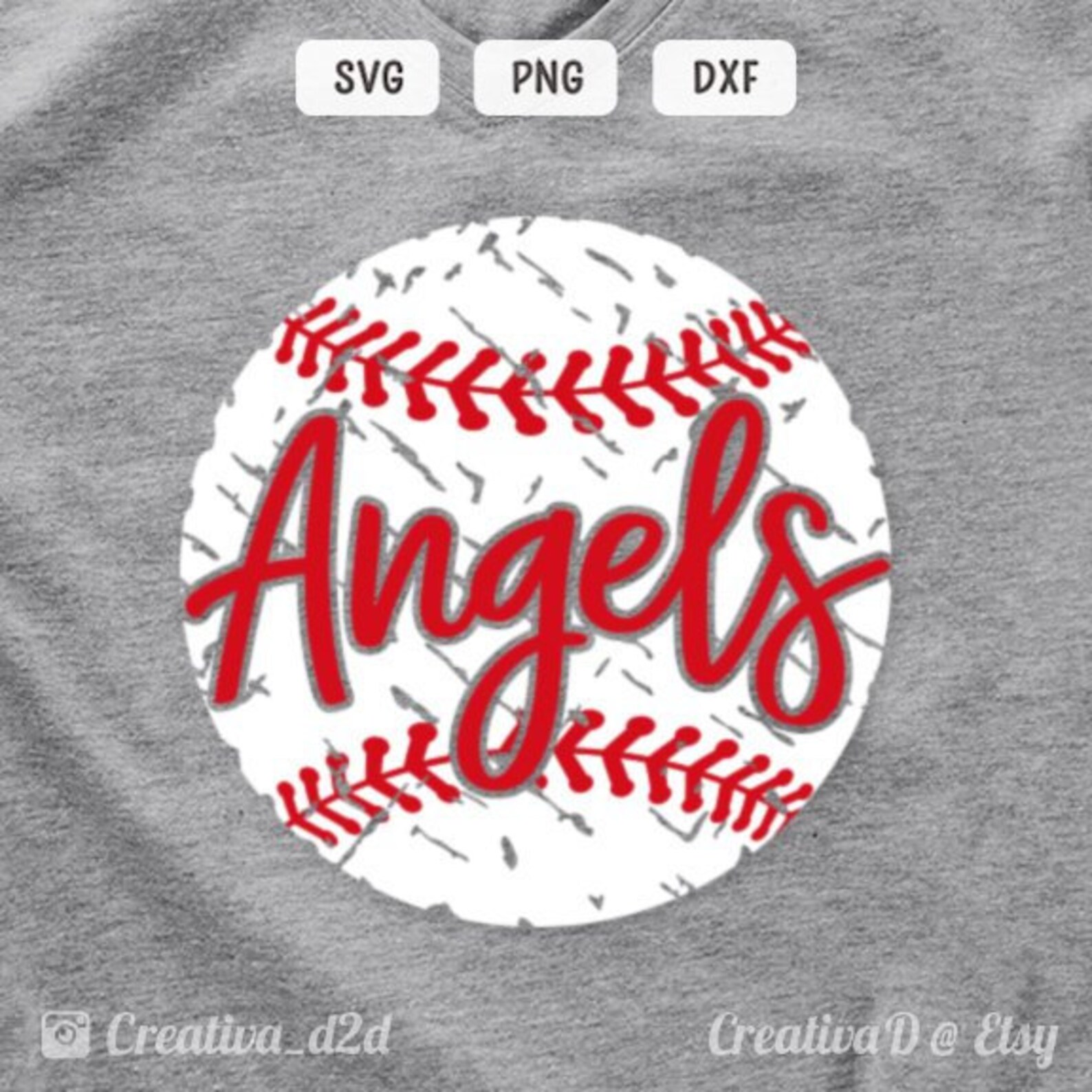 Baseball Angels SVG DXF PNG Grunge Angels Clip Art Silhouette Etsy