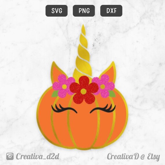 Download Pumpkin Unicorn Svg Png Dxf Halloween Svg Pumpkin Clip Art Etsy