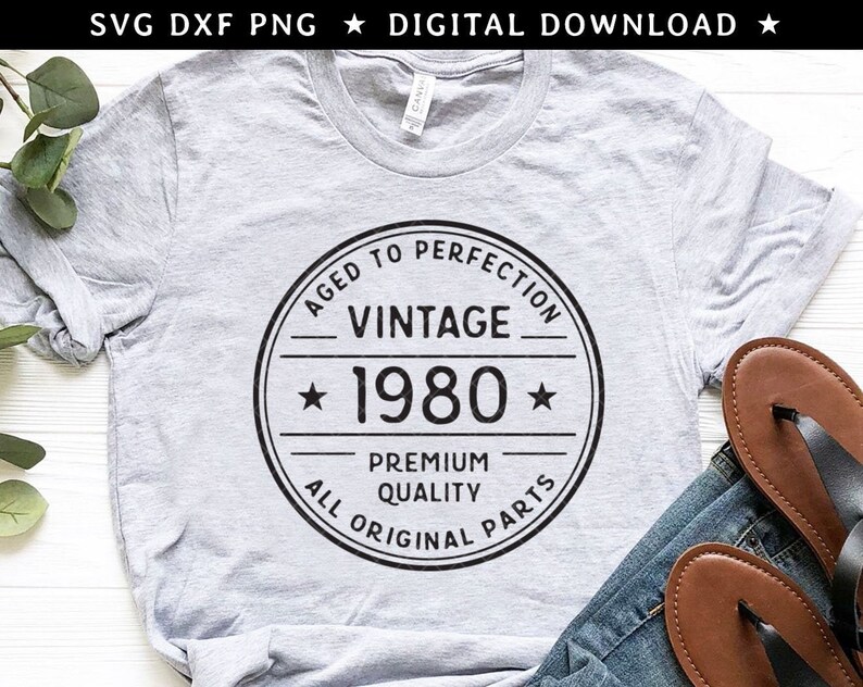 Download Vintage 1980 SVG PNG DXF 30th Birthday Svg Vintage Svg ...