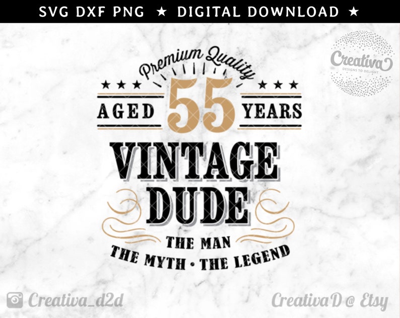 Download 55th Birthday SVG 55 Vintage Dude Svg Dude Svg Men's | Etsy