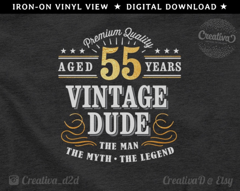 Download 55th Birthday SVG 55 Vintage Dude Svg Dude Svg Men's | Etsy