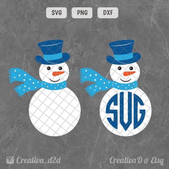 Download Snowman Svg Snowman Monogram Svg Christmas Svg Winter Svg Etsy