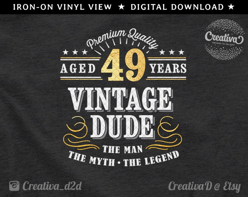 Download 49th Birthday SVG 49 Vintage Dude Svg Dude Svg Men's | Etsy