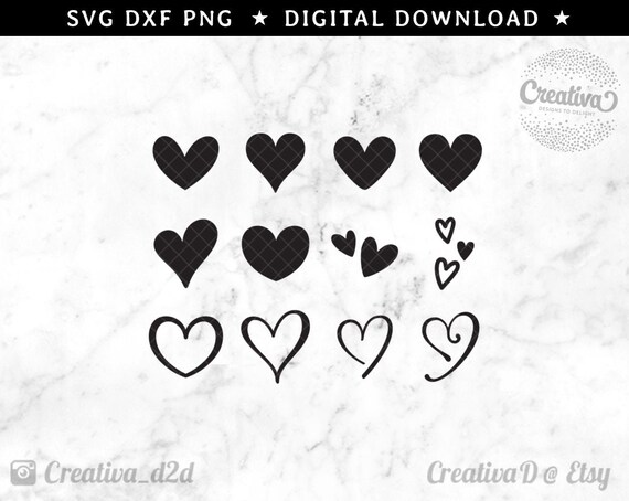 Download Hearts Svg Png Dxf Heart Bundle Svg Simple Hearts Svg Etsy