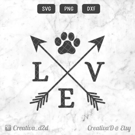 Love Paw Arrows Svg Png Dxf Love Dogs Svg Dog Lover Svg Etsy