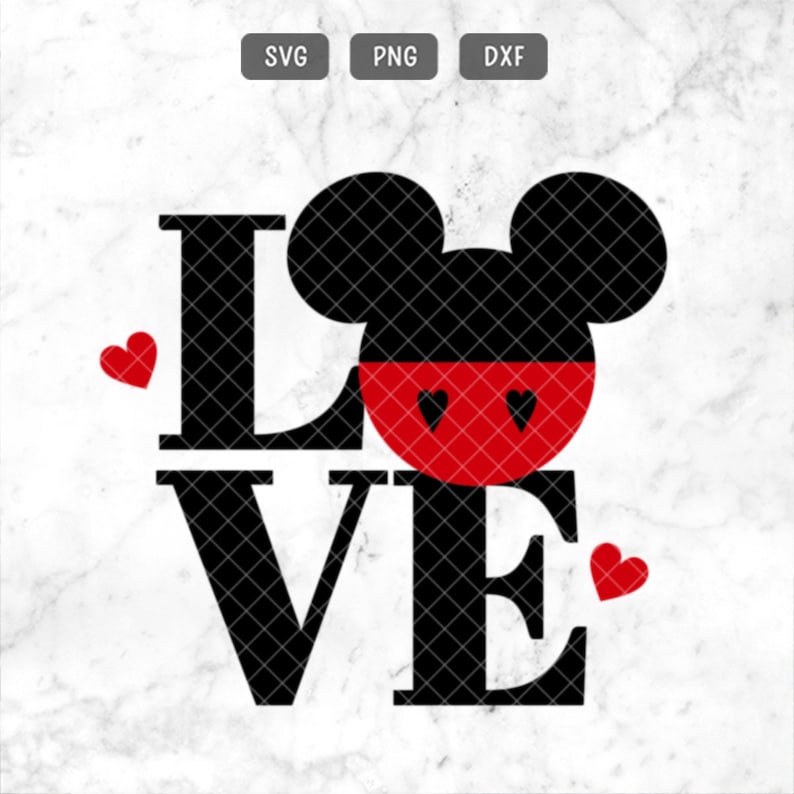 Download Mickey SVG Love Mickey Svg Valentine Mickey Svg | Etsy