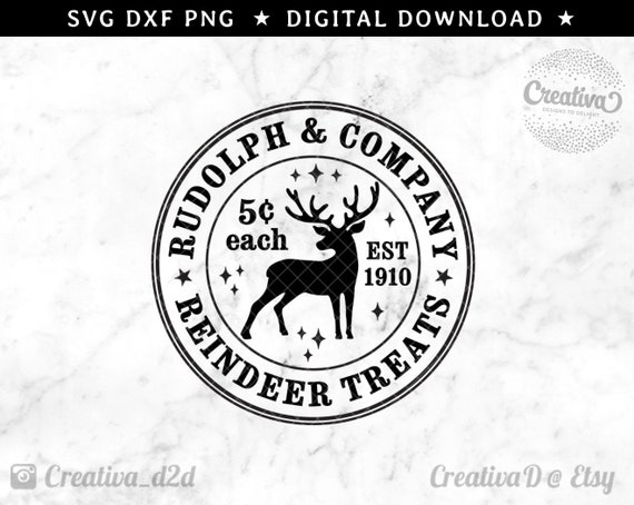 Download Round Christmas Sign Svg Png Dxf Rudolph Svg Vintage Rudolph Etsy