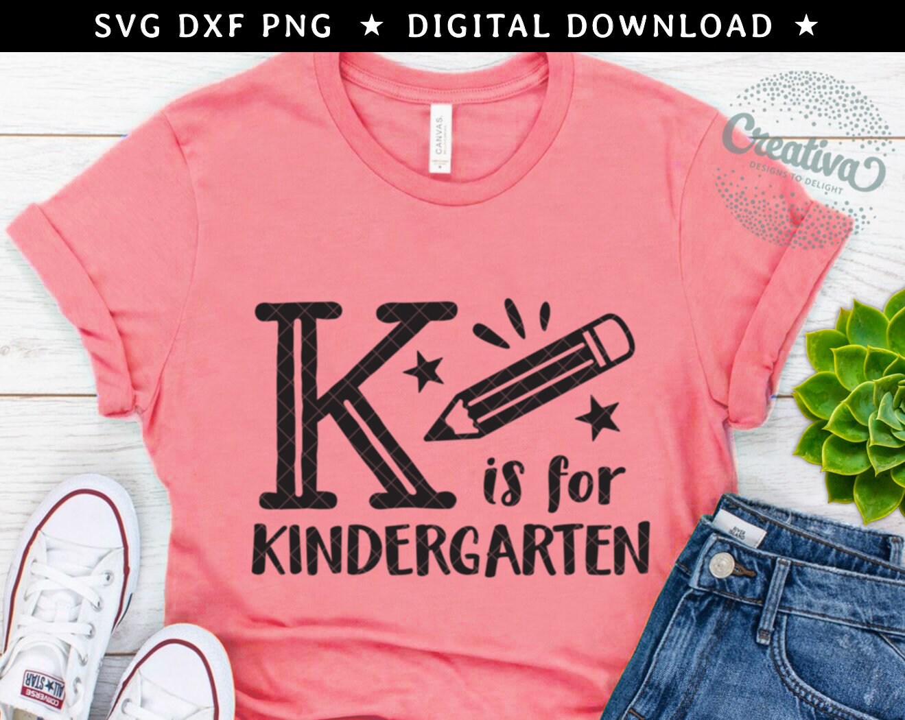K is for Kindergarten SVG PNG DXF Back to School Svg Teacher | Etsy