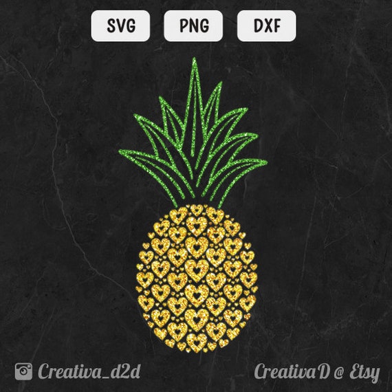 Heart Pineapple SVG PNG DXF \u2022 Svg File for Silhouette Cricut \u2022 Print Stencil Transfer Iron-on Vector Pineapple Clipart Love Pineapple