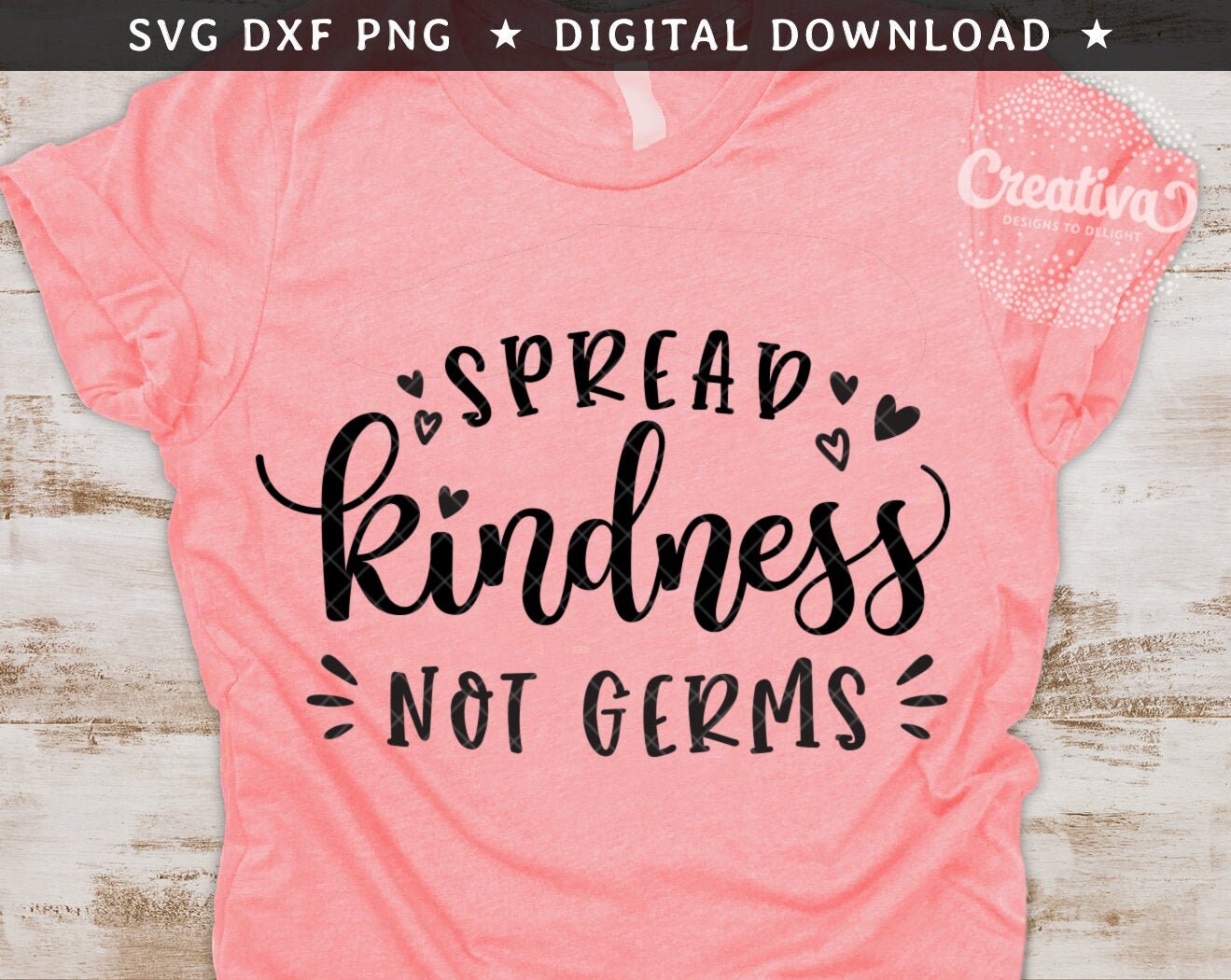 Spread Kindness Not Germs SVG DXF PNG Social Distancing Svg Etsy