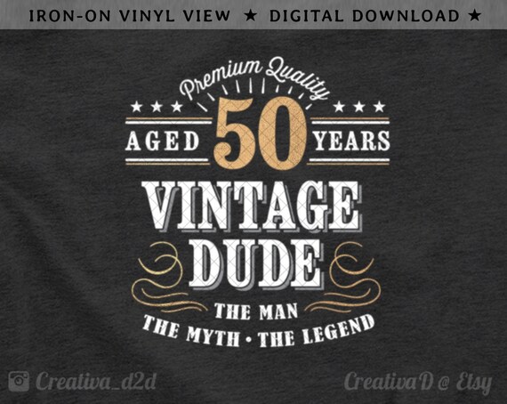 Download 50th Birthday SVG 50 Vintage Dude Svg Dude Svg Men's | Etsy