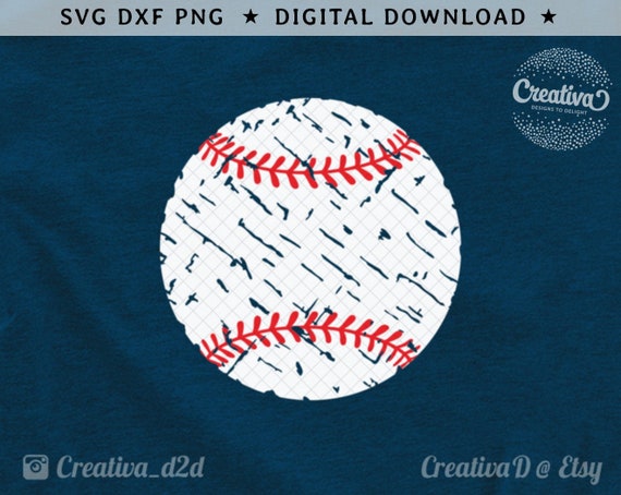 Download Free Baseball Svg Dxf Png Grunge Baseball With Red Stitches Svg Etsy SVG Cut Files