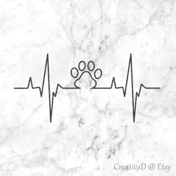 Download Paw Heartbeat Svg File Paw Pulse Svg Paw Ekg Svg Love Dogs Svg Etsy